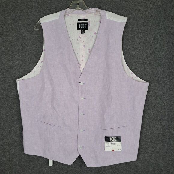 Joseph Abboud Men's Suit Vest Size 2X NWT Light Lilac Linen Cotton Button Front - Picture 1 of 9